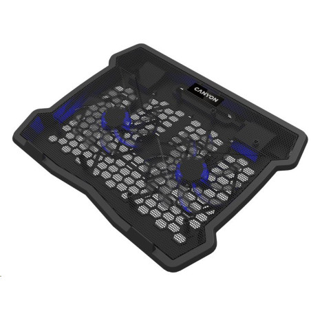 CANYON Chladící podstavec NS03 pro notebook 10-15.6", LED podsvícení, 2x ventilátor, 340x265x30mm
