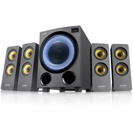 POŠKOZENÝ OBAL - FENDA F&D repro F7700X/ 4.1/ 80W/ černé s RGB/ BT5.0/ FM rádio/ USB přehrávání/ optický vstup/ dálkové ovládá..