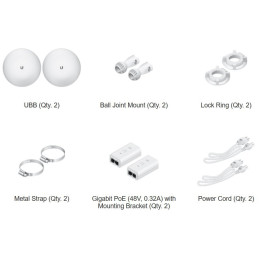 Ubiquiti UniFi Building Bridge UBB, 60/5 GHz, 17.2dBi, rychlost 1700/866 Mb, LAN 1Gb, GPS, PoE