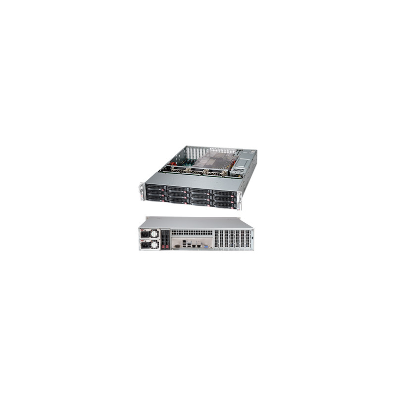 SUPERMICRO 2U chassis 12x 3,5" HS SAS/SATA/NVMe + volitelný 2x 2,5", 2x800W (80PLUS tit.)