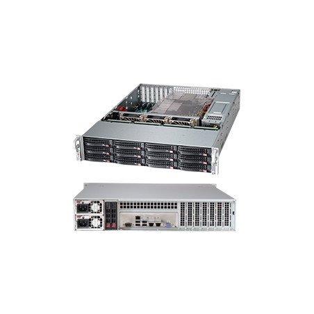 SUPERMICRO 2U chassis 12x 3,5" HS SAS/SATA/NVMe + volitelný 2x 2,5", 2x800W (80PLUS tit.)