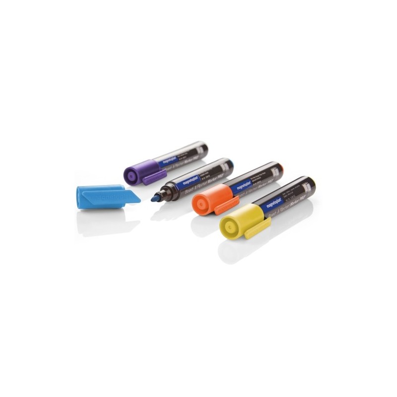 Magnetoplan marker PRO color set, light blue, purple, yellow, orange
