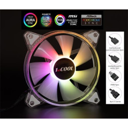 1stCOOL AURA EVO ARGB PWM Crystal 120mm transparentný ventilátor