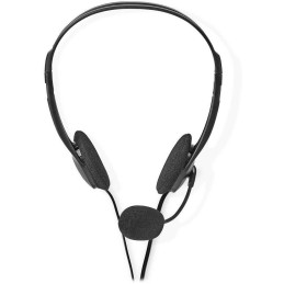 NEDIS headset CHST100BK/ drátová sluchátka + mikrofon/ 2x 3,5 mm jack/ kabel 2 m/ černý