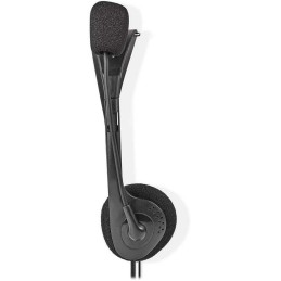 NEDIS headset CHST100BK/ drátová sluchátka + mikrofon/ 2x 3,5 mm jack/ kabel 2 m/ černý