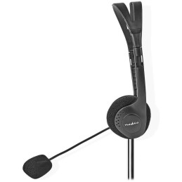 NEDIS headset CHST100BK/ drátová sluchátka + mikrofon/ 2x 3,5 mm jack/ kabel 2 m/ černý