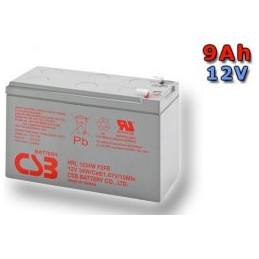 CSB Náhradni baterie 12V - 9Ah,  (HRL1234WF2 FR) konektor F2, s delší životností