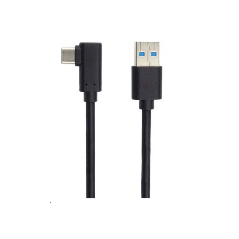 PremiumCord Kabel USB typ C/M zahnutý konektor 90° - USB 3.0 A/M, 50cm