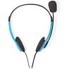 NEDIS headset CHST100BU/ drôtové slúchadlá + mikrofón/ 2x 3,5 mm jack/ kábel 2 m/ modrý