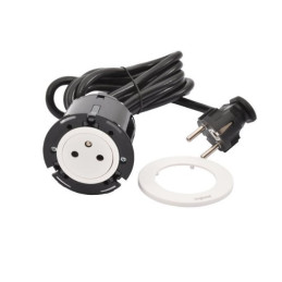 Legrand - Incara™ Disq 60 - Zapuštěná zásuvka 2P+T, bílá, 2m