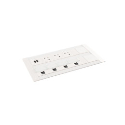 Legrand - Incara™ Multilink - Modular. zapuštěný blok do sádrokartónu bílý: 3x2P+T/USB A+C (15W)/4xRJ45 Cat6, kabel 2m