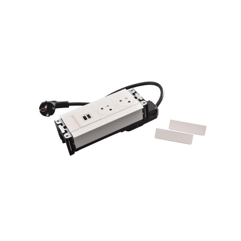 Legrand - Incara™ Multilink - Modular. zapuštěný blok bílý: 2x2P+T/USBA A+C (15W), kabel 2m