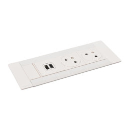 Legrand - Incara™ Multilink - Modular. zapuštěný blok bílý: 2x2P+T/USBA A+C (15W), kabel 2m