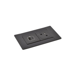 Legrand - Incara™ Multilink - Modular. zapuštěný blok černý: 2P+T/USBA A+C (15W), kabel 2m