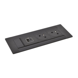 Legrand - Incara™ Multilink - Modular. zapuštěný blok černý: 2x2P+T/USB A+C (15W), kabel 2m
