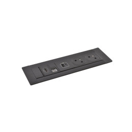 Legrand - Incara™ Multilink - Modular. zapuštěný blok černý: 2x2P+T/USBA+C (15W)/RJ45 Cat6/HDMI, kabel 2m