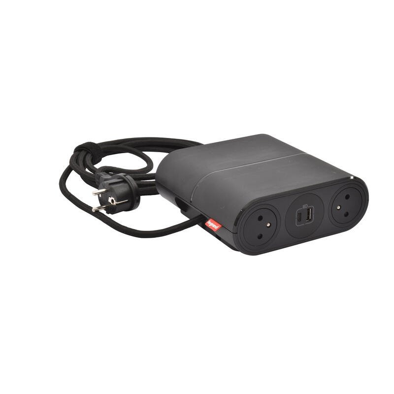 Legrand - Incara™ Link'On - Zásuvkový blok přenosný propojitelný 4x2P+T/2xUSB A+C/Wieland, kabel 2,5m