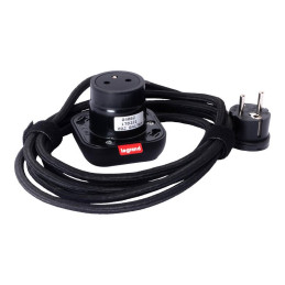 Legrand - Incara™ Electr'On - Přenosná zásuvka 2P+T, černá bez rámečku, kabel 2m