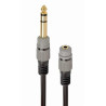 Gembird audio adaptér 6.35 mm (M) na 3.5 mm stereo jack (F), 0,2m