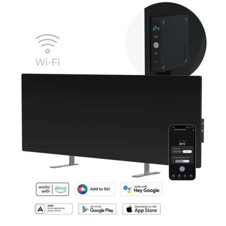AENO GH4s Chytré Topení, infrared + konvekce, tvrzené sklo,LED displej, 700W, Černá