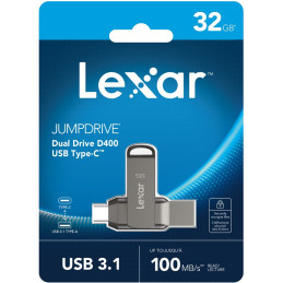 Lexar flash disk 32GB - JumpDrive D400 Dual USB-C & USB-A 3.1 (čtení až 100MB/s)