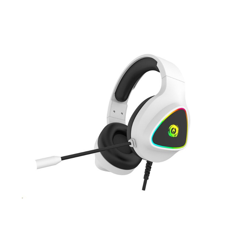 CANYON Herní headset Shadder GH-6, RGB podsvícení, USB + 3,5mm jack, 2m kabel, bílý