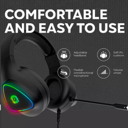 CANYON Herní headset Shadder GH-6, RGB podsvícení, USB + 3,5mm jack, 2m kabel, bílý