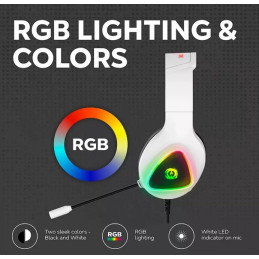 CANYON Herní headset Shadder GH-6, RGB podsvícení, USB + 3,5mm jack, 2m kabel, bílý