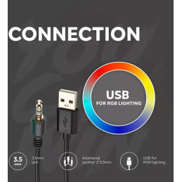 CANYON Herní headset Shadder GH-6, RGB podsvícení, USB + 3,5mm jack, 2m kabel, bílý