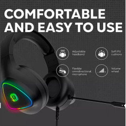 CANYON Herní headset Shadder GH-6, RGB podsvícení, USB + 3,5mm jack, 2m kabel, černý
