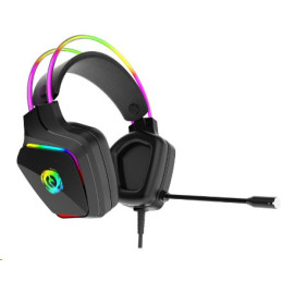 CANYON Herní headset Darkless GH-9A, RGB podsvícení, USB + 3.5mm jack, 2m kabel, černý