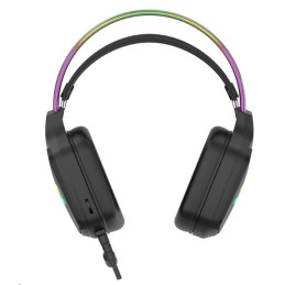 CANYON Herní headset Darkless GH-9A, RGB podsvícení, USB + 3.5mm jack, 2m kabel, černý