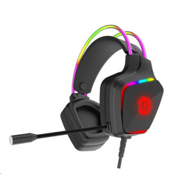 CANYON Herní headset Darkless GH-9A, RGB podsvícení, USB + 3.5mm jack, 2m kabel, černý