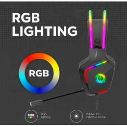 CANYON Herní headset Darkless GH-9A, RGB podsvícení, USB + 3.5mm jack, 2m kabel, černý