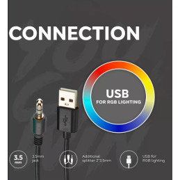 CANYON Herní headset Darkless GH-9A, RGB podsvícení, USB + 3.5mm jack, 2m kabel, černý