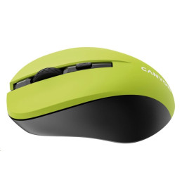 CANYON myš optická bezdrátová CMSW1, nastavitelné rozlišení 800/1000/1200 dpi, 4 tl, USB nano reciever, žlutá