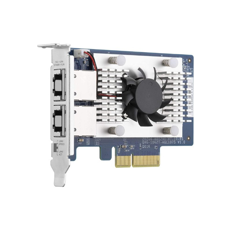 QNAP QXG-10G2T - dvouportová rozšiřující 10GbE karta (Aquantia AQC107) pro PC i QNAP NAS, LP