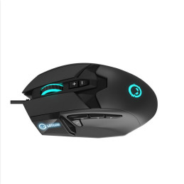 LORGAR herní myš Stricter 579, drátová, OLED display, až 12 000 DPI, RGB, Pixart PMW 3336, 9tl., makra, černá