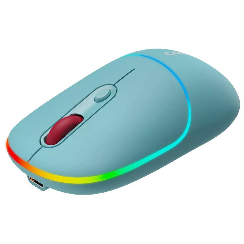 CANYON myš optická bezdrátová MW-22, RGB, 800/1200/1600 dpi, 4 tl, BT+2,4GHz, baterie 650mAh, dark cyan