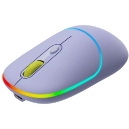 CANYON myš optická bezdrátová MW-22, RGB, 800/1200/1600 dpi, 4 tl, BT+2,4GHz, baterie 650mAh, mountain lavender