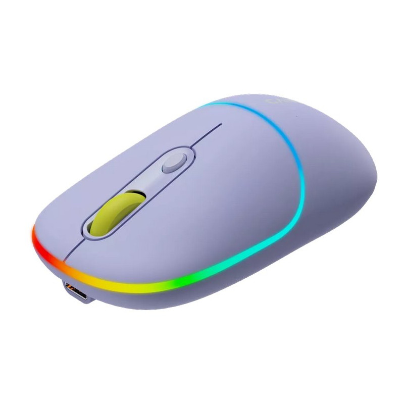 CANYON myš optická bezdrátová MW-22, RGB, 800/1200/1600 dpi, 4 tl, BT+2,4GHz, baterie 650mAh, mountain lavender