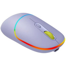 CANYON myš optická bezdrátová MW-22, RGB, 800/1200/1600 dpi, 4 tl, BT+2,4GHz, baterie 650mAh, mountain lavender