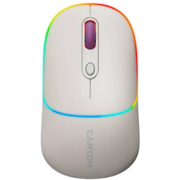 CANYON myš optická bezdrátová MW-22, RGB, 800/1200/1600 dpi, 4 tl, BT+2,4GHz, baterie 650mAh, rice