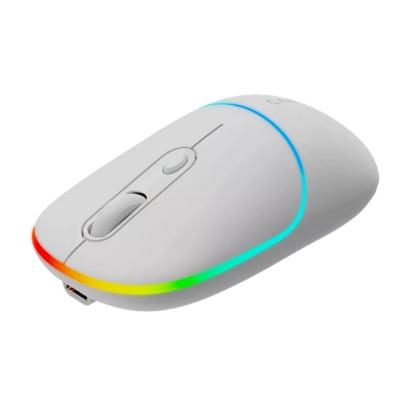 CANYON myš optická bezdrátová MW-22, RGB, 800/1200/1600 dpi, 4 tl, BT+2,4GHz, baterie 650mAh, snow white
