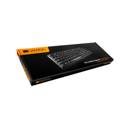CANYON klasická USB klávesnice, omývatelná, černá, RU layout/Cyrilice, černá
