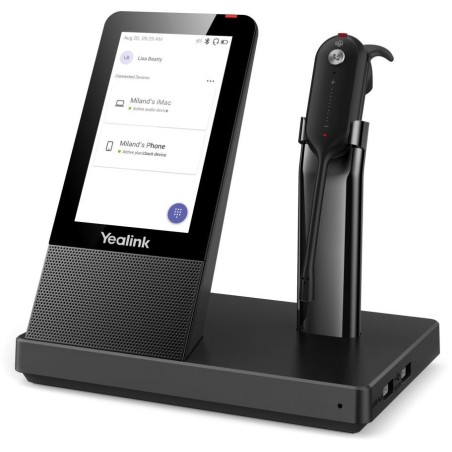 Yealink WH67 náhlavní souprava, DECT, jednoušní, bezdrátové, MS Teams, multifunkční základnová stanice