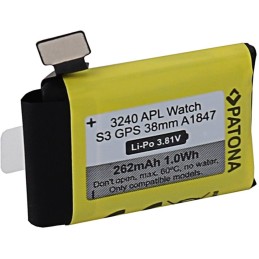 PATONA baterie pro chytré hodinky Apple Watch 3 GPS 262mAh A1847 38mm