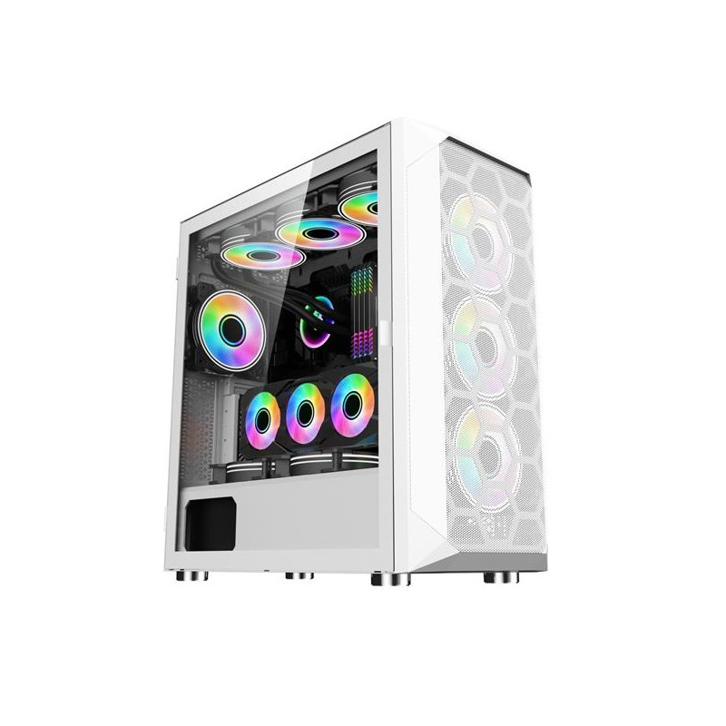 1stCOOL MiddleTower Wind Storm White, E-ATX, USB3.0 + set 4x ARGB fan, biela