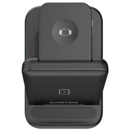CANYON Bezdrátová nabíječka WS-304 IP, QC18W, 3v1, vstup 9V/2A, 12V/1.5A, výstup 15W/10W/7.5W/5W,Type C to USB-A, růžová