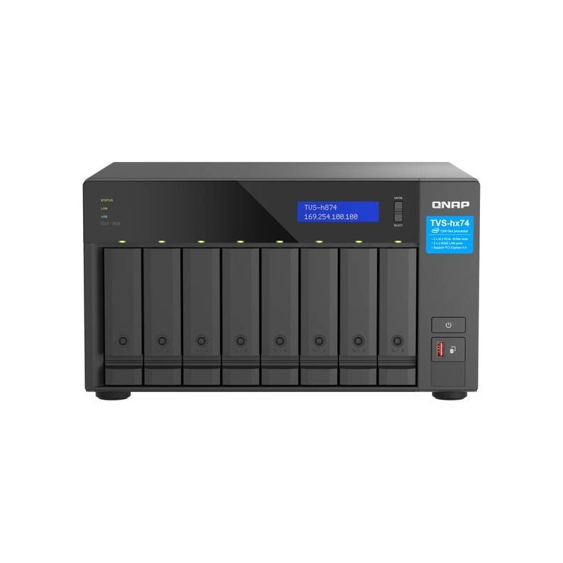 QNAP TVS-h874T-i9-64G (16core, ZFS, 64GB RAM, 8x SATA, 2x M.2 NVMe, 2x 2,5GbE, 2x Thunderbolt 4)